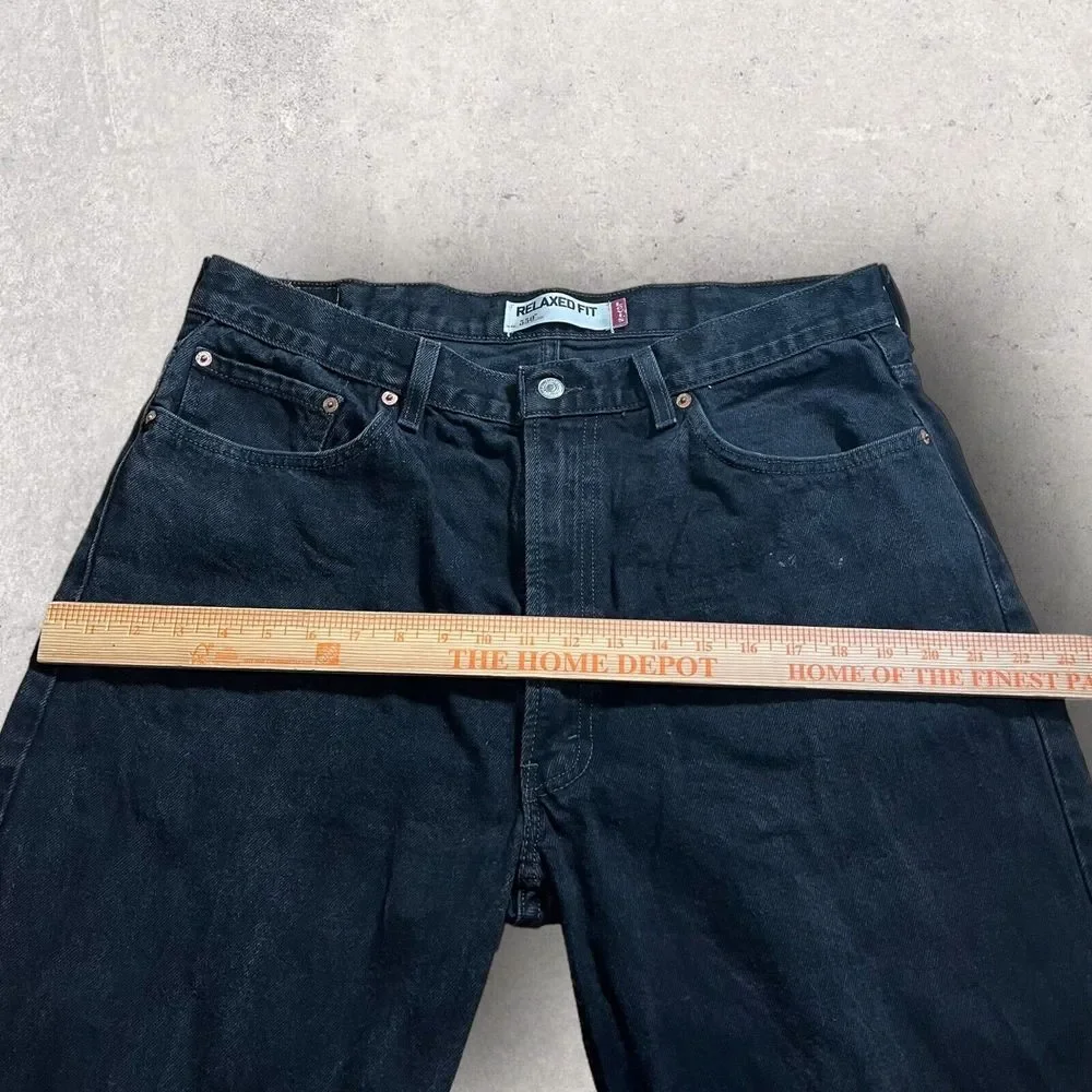 Vintage Levis Jeans Mens 38 Black 550 Baggy Denim Faded Streetwear Hipster 36x32
